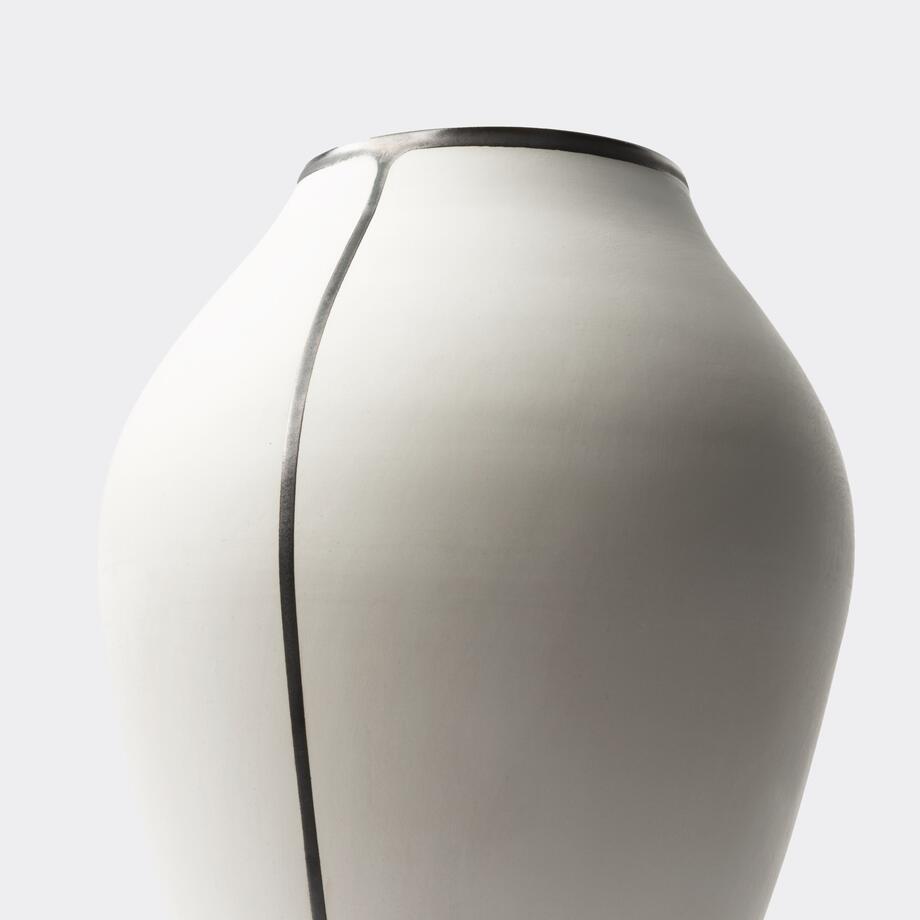 Stripe Vase, 11 in, Bronze