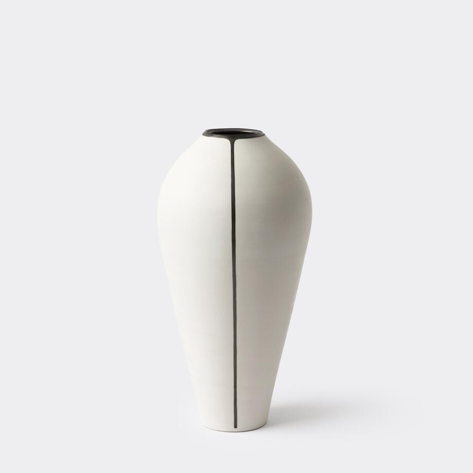Stripe Vase, 14 in, Bronze