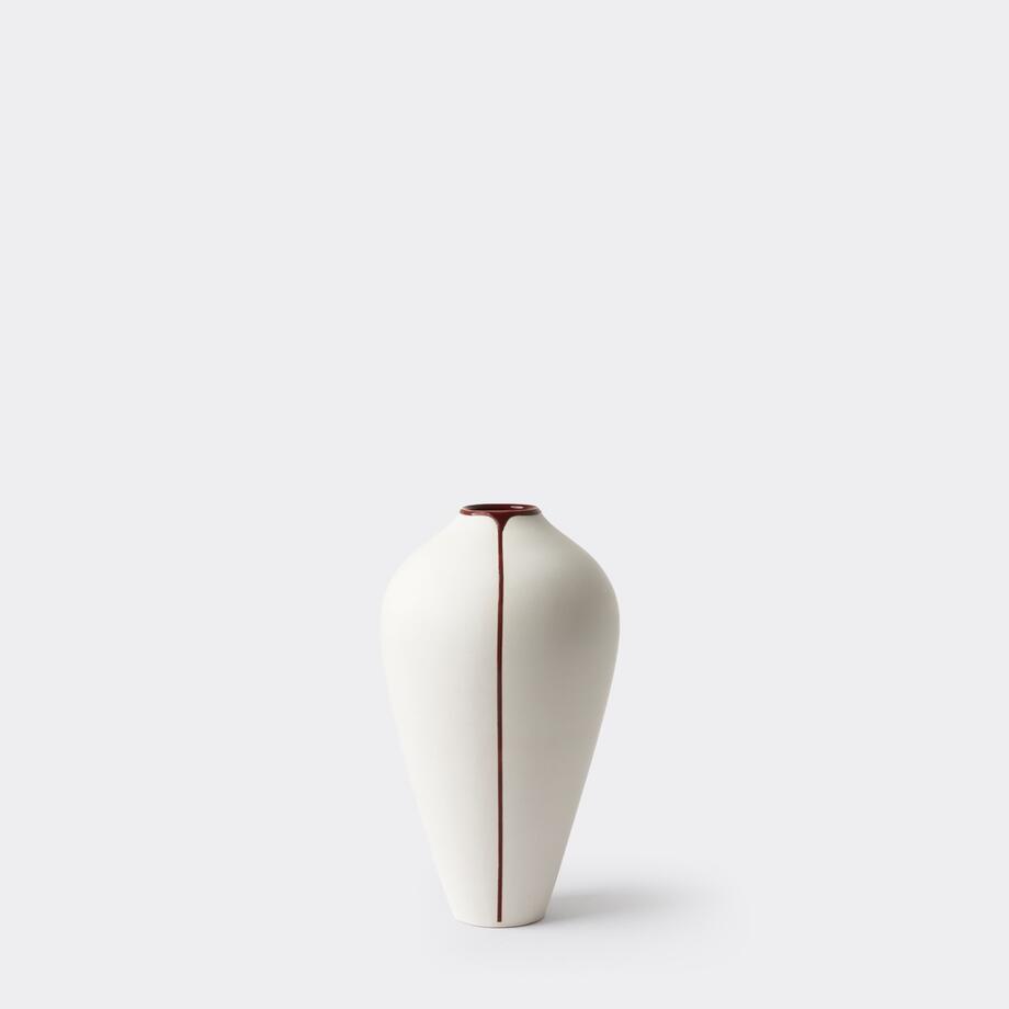 Stripe Vase, 9.5 in, Plum