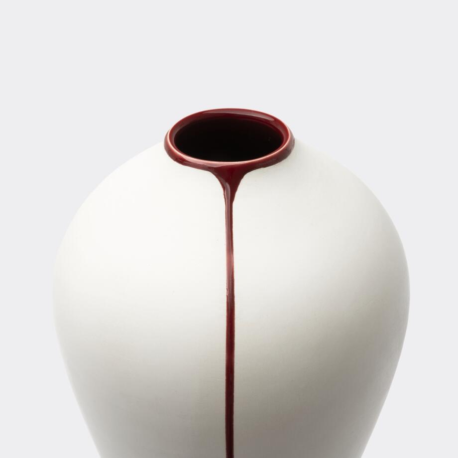 Stripe Vase, 9.5 in, Plum