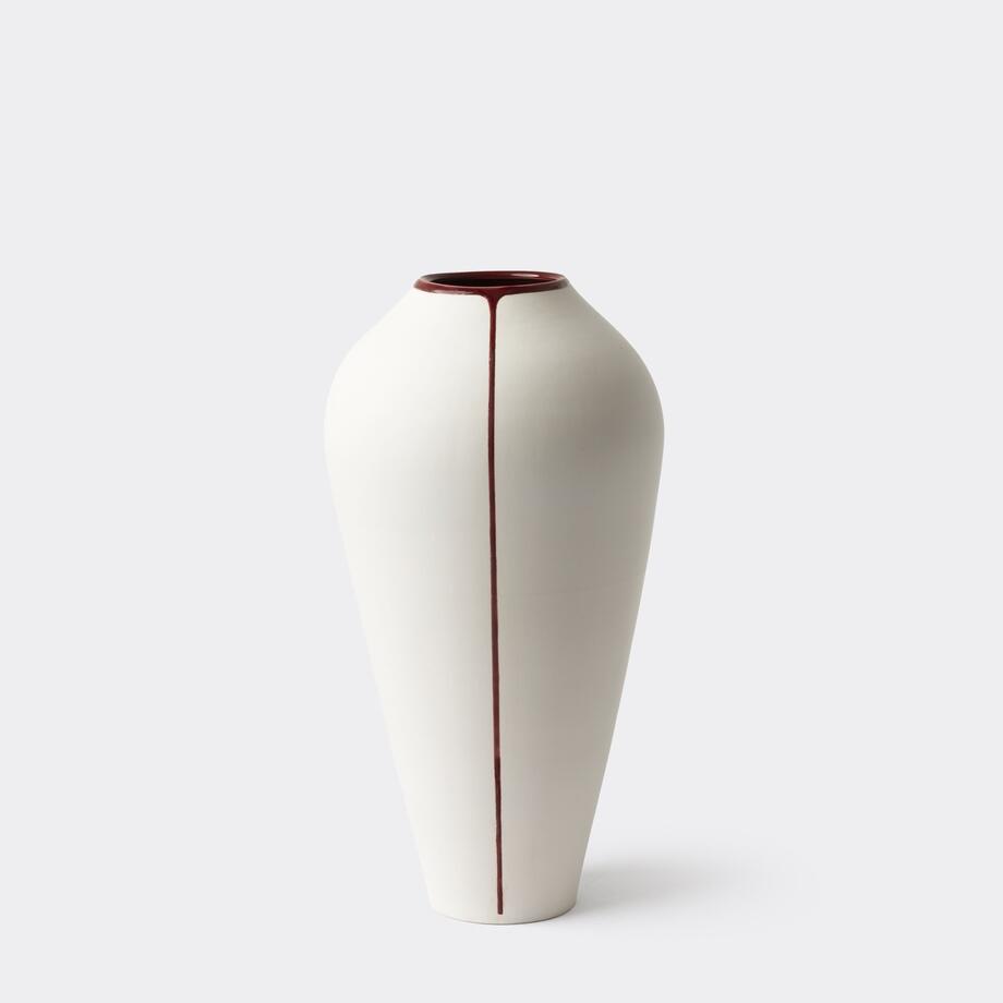 Stripe Vase, 14 in, Plum