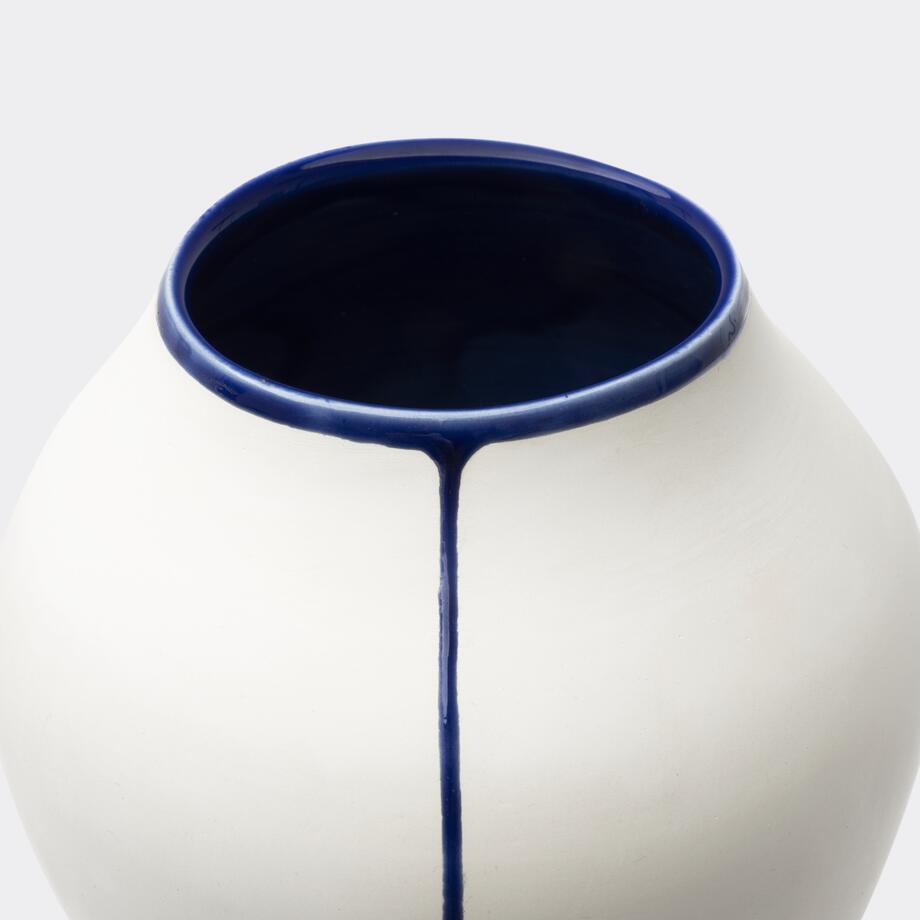 Stripe Vase, 11 in, Cobalt