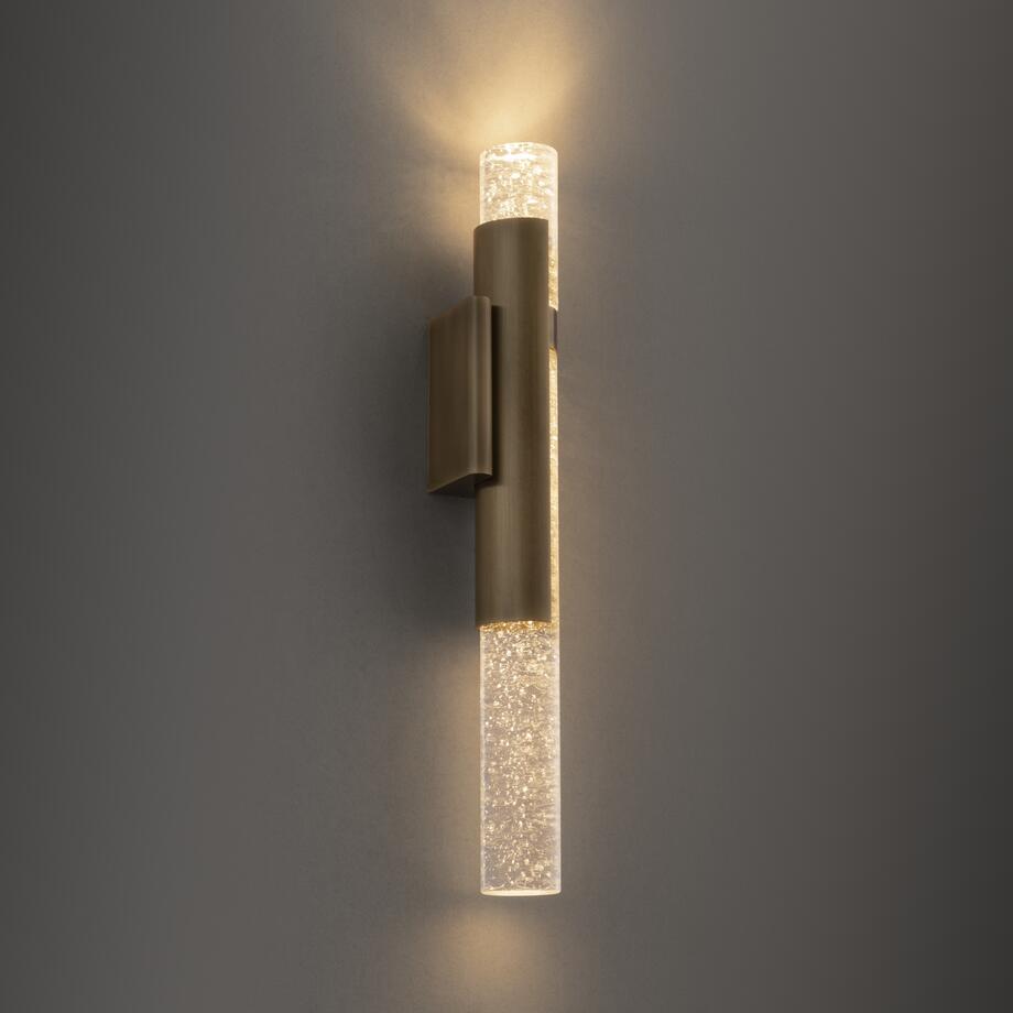 Monument Sconce, Left Facing, 22.75 in, Golden Bronze Patina