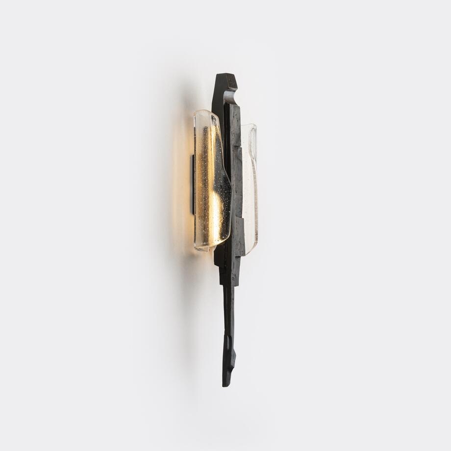 Cyril Sconce, Medium Bronze, Clear Glass
