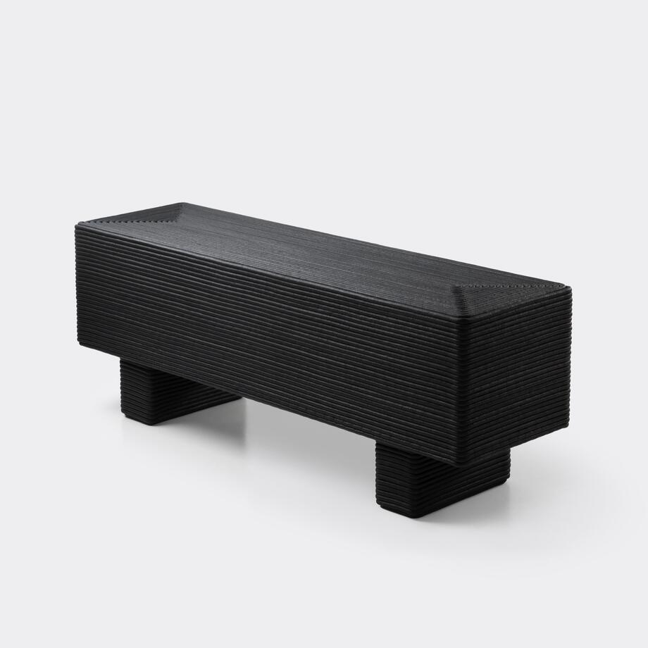 Cali Bench, Black Painted Cotton Cord
