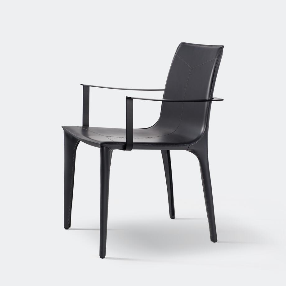 Adriatic Dining Arm Chair Black Matte, Dark Grey 02-200