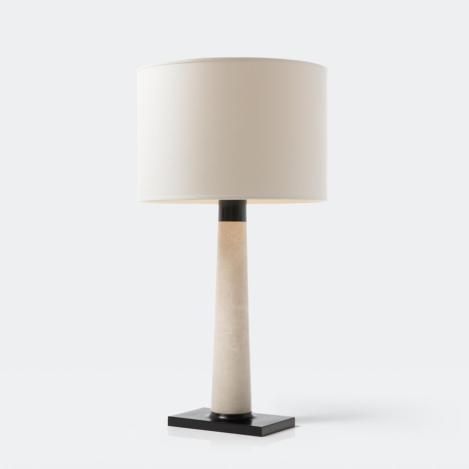 Athena Table Lamp, Light Marble