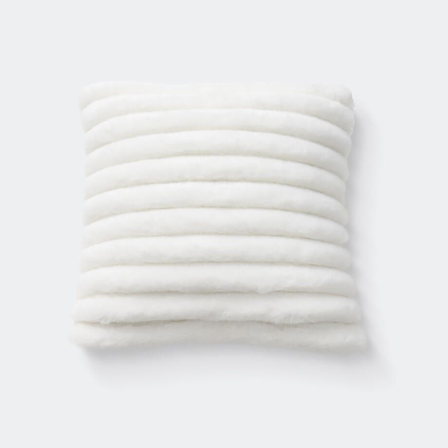 Faux Channeled Pillow White Winter Mink