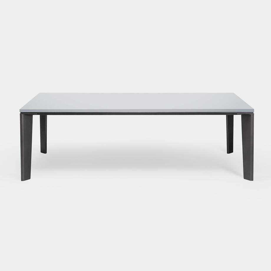 Keel Dining Table Sz 1, Pure White Top, Basalt Frame