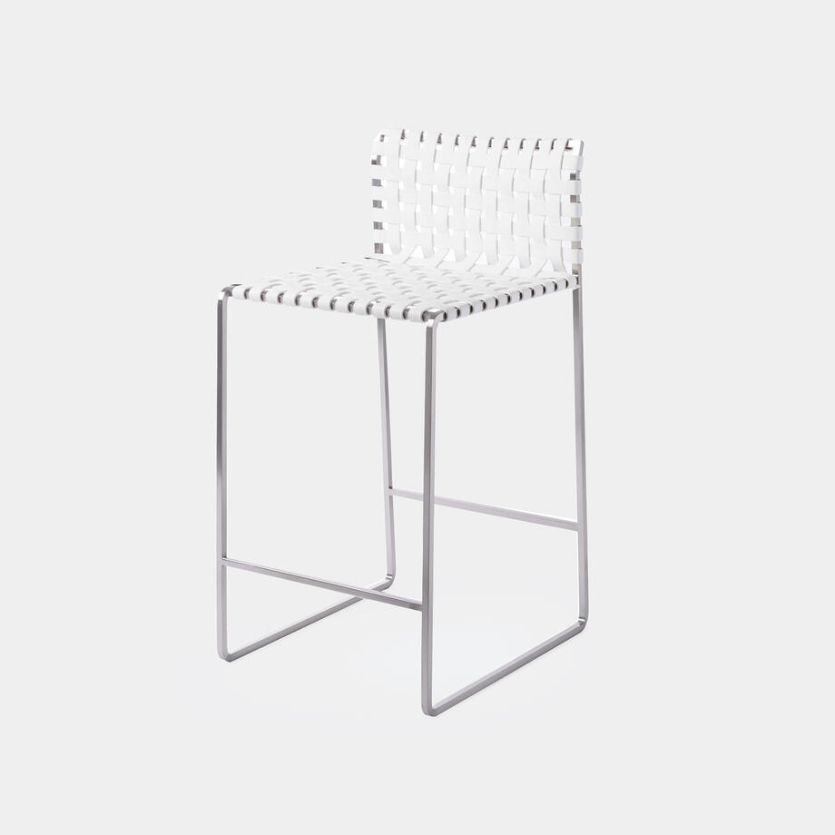 Outdoor Low Woven Back Counter Stool